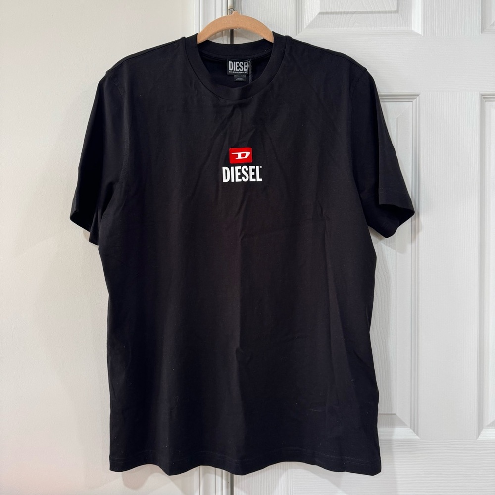 NEW $80 Diesel Men’s Black Logo Crewneck T-Shirt